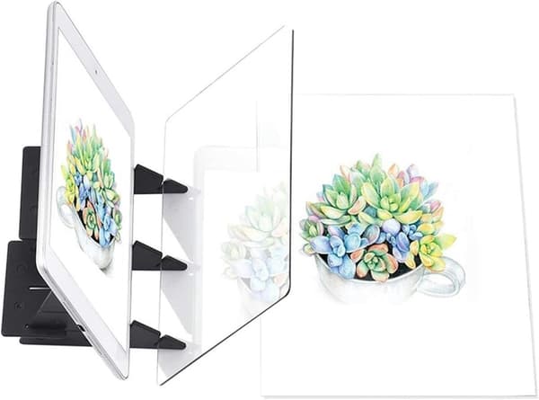 Optisk ritbräda, spårningsplatta med transparent PC-linsstativ för barn, studenter, skissning och kopiering, 2-pack stor 26x19cm medium 20x13.5cm