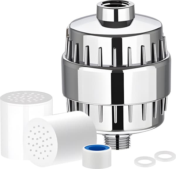 Universellt duschfilter med extra filter - 15-stegs duschfilter - Anti-kalkfilter - Kranfilter - Vattenfilter för duschhuvud ...
