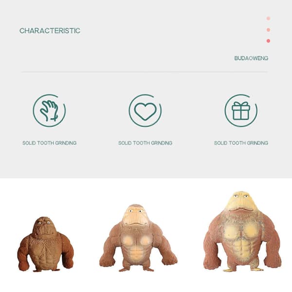 100% Ny Applikasjon Monk E Fallende Gorilla Stretchy Squishy Stressball_tfrf