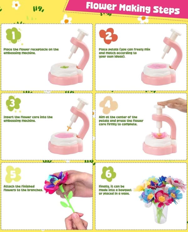 Blomsterleker DIY Pysselsett for Barn 4-9 år Jenter & Gutter, Pedagogiske Leker_TF_TF