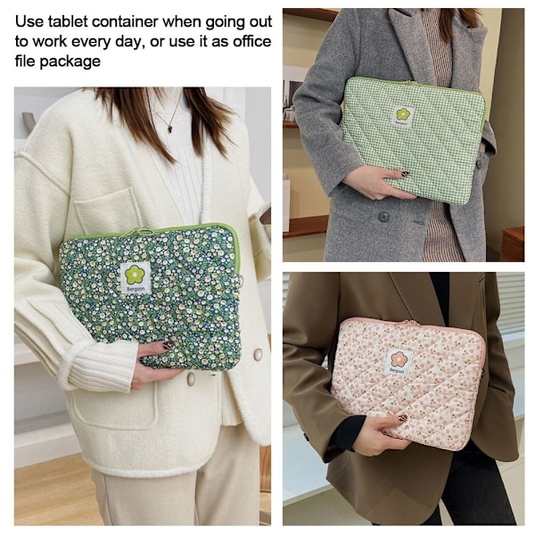 Laptopfodral Väska Liner Bag 11 TUM GRÖN BLOMMA 11inchGreen Flower