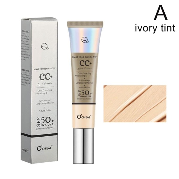 Makeup Foundation CC belysningsfärg som korrigerar full täckning ivory tint one size