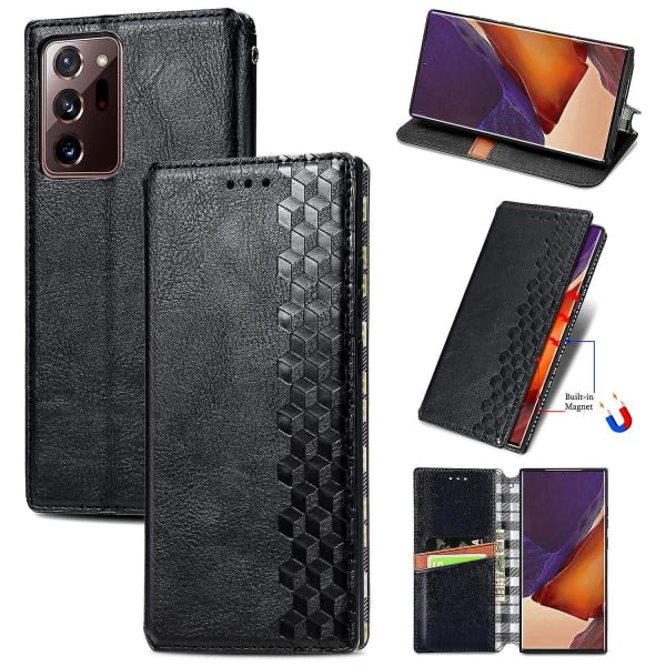 Case för Samsung Galaxy Note 20 Ultra Flip Cover Plånbok Flip Cover Plånbok Magnetisk Skyddande Handytasche Case Etui - Svart null ingen