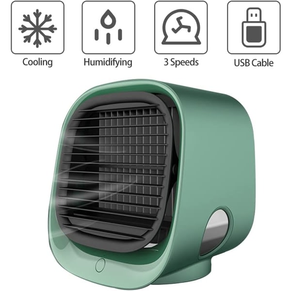 CDQ Moderni mini luftkylare USB AC / Fläkt Luftfuktare - grön
