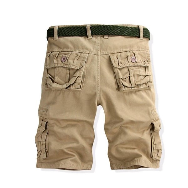 Mode Man Veralls Solida Casual Korta Byxor Khaki 29 zdq