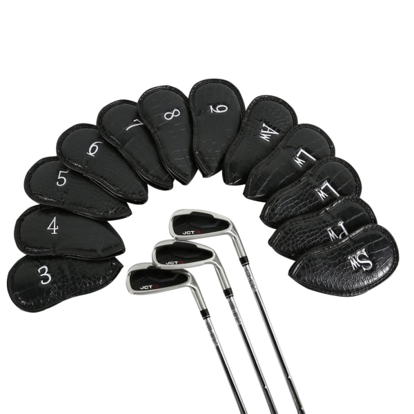 12 st Syntetiskt läder Golfklubba Huvud Järnöverdrag MT/PU