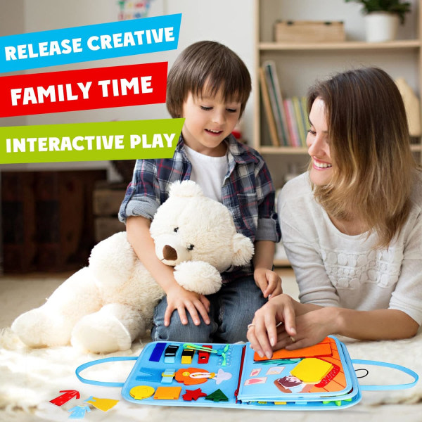 Busy Board Montessori-leksaker, förskoleinlärningsaktiviteter Pedagogisk leksak - Upptagen Boka Resor Sensorisk leksak för 1-6 år gamla småbarn
