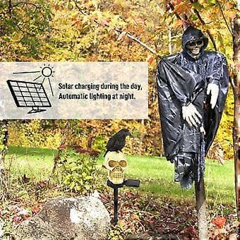 Halloween Solcellelampe Øjeæble Hånd Have Græsplæne Lyskæde Gård Udendørs Græskar Skelet Spøgelse (A)_tfrf