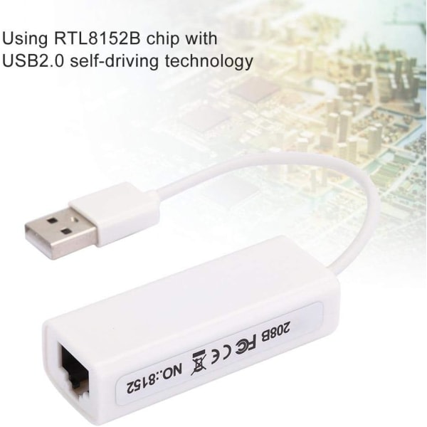 CDQ USB 2.0 til Ethernet-adapter, eksternt nettverkskort av chip, veldig praktisk portabel nettverksenhetsadapter
