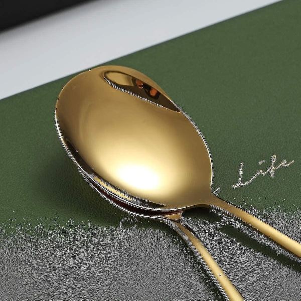 Guld serveringsskeer 4 stk Inklusive 2 serveringsskeer 2 hulleskeer zdq