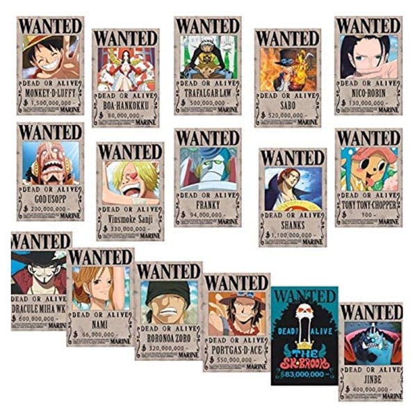CDQ 24./ set Anime One Piece Vintage Julisteet Barnrum Decorat 24 kpl