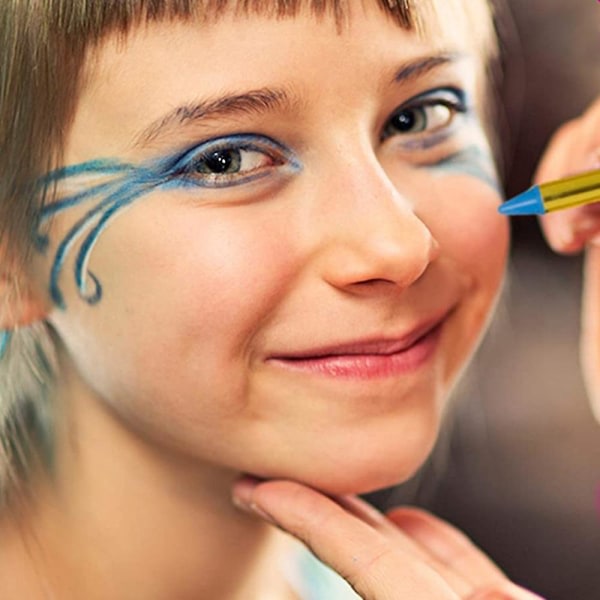 Målning Ansiktskit Kritor, 16 farver Giftfri makeup Ansiktsmålarpinnar Kroppstatueringar Kit Kompatibel med Barn, Barn, Småbarn, Fest, Cospl