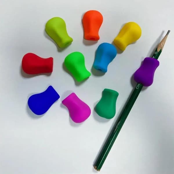 Pen Grip 6-pack - Soft Silicone - Ergonomic for Kids & Adults - Corrects Writing Posture - For Better Grip