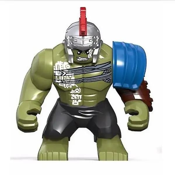Superhelte byggeklodsfigur legetøj, ABS plast samlemodel til børn fra 6 år+, sort 7 cm Riot