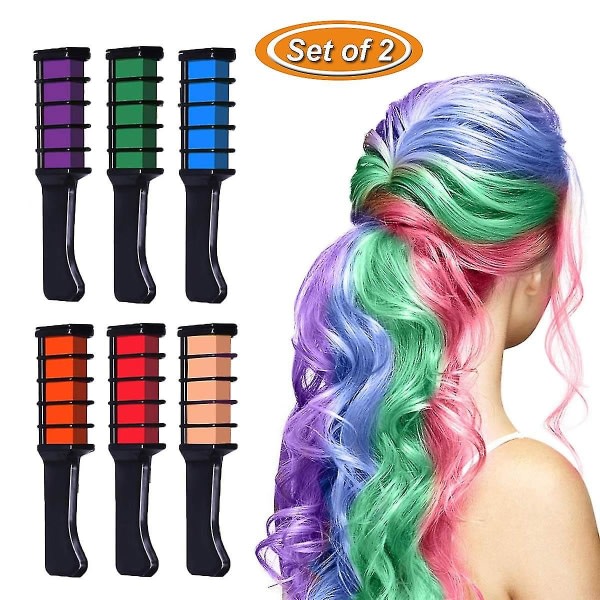 2pack Hair Chalk Comb Tilfällig lys hårfarge