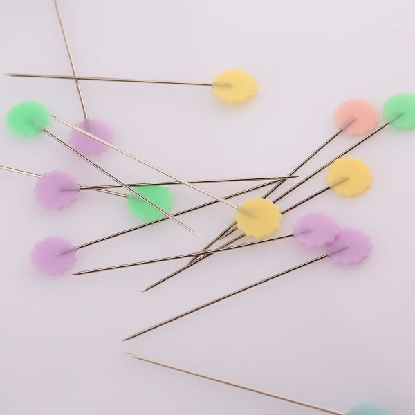 200 st plade blomhovednålar med opbevaringslåda i forskellige farver Dekorativ nålar for sömmerska hantverk Syprojekt CDQ