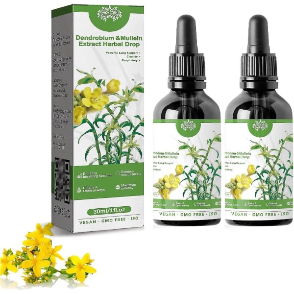 Dendrobium & Mullein Extract - Lungrengöring & respiratoriska örtdroppar 2pcs