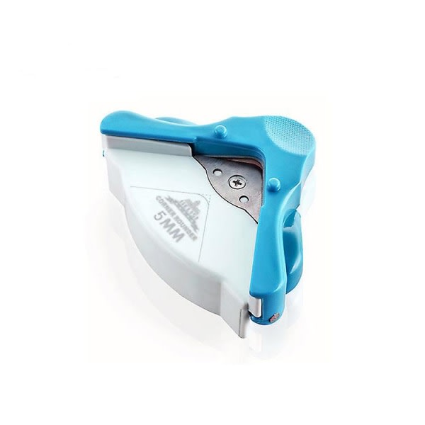CDQ Rundare med spånbricka, vinkelskjæringsverktøy for scrapbooking, foto og papir (blått, 5 mm)