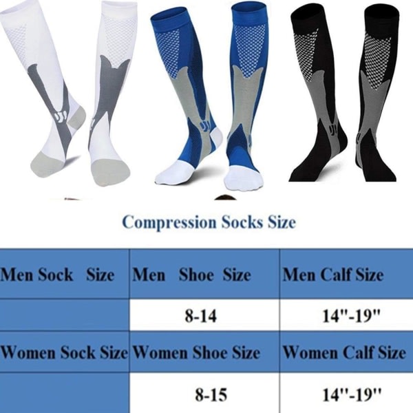 3 par medicinska sportkompressionsstrumpor män, 20-30 mmhg Run Nurse Socks för ödem Diabetes åderbråck zdq