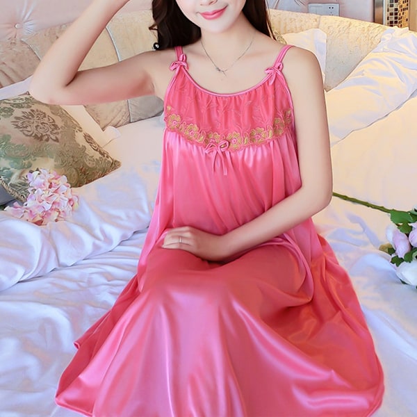 Sexigt linne med spaghettiband, damunderkläder, nattlinne, damlinne, loungewear, sommarklänning, hemmakläder Watermelon red
