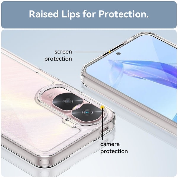 För Honor 90 Lite 5g / X50i 5g Tpu+akryl Mobiltelefon cover Klart skyddande stötsäkert case Transparent