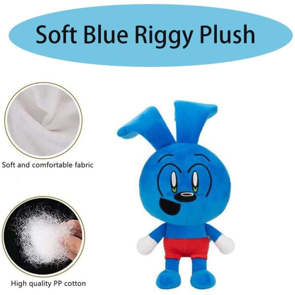 Riggy The Runkey Plushies Legetøj, Riggy Plysch Blå/Riggy Kanin Abe Plysch, Tegneseriemonster Blød Fyldt Dukke Merch Gaver Perfekt (10,2in)