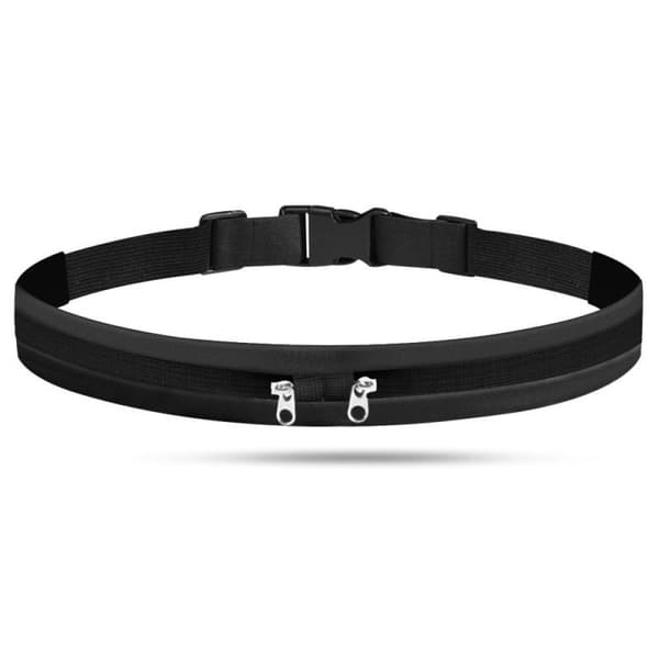 Secure Running Waist Pack, Comfortable Expandable Running Belt Pouch with Water Resistant Pockets