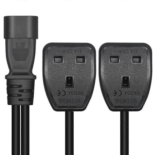 32 cm IEC320 C14 til Dobbelt 13A AC-Strømforlængerledning Adapterledning_tfrf