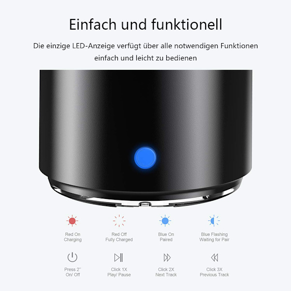 LX-EWA-A106pro Ultra Mini Bluetooth-højttaler - Sølvgrå