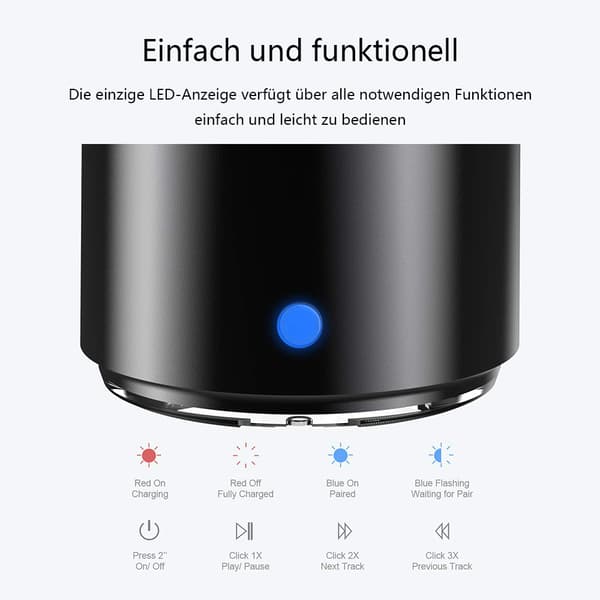 LX-EWA-A106pro Ultra Mini Bluetooth-kaiutin - Hopeanharmaa