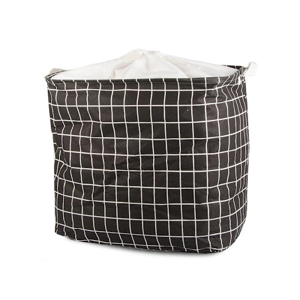 Foldable Laundry Basket - 90L Black (Checkered) Black (Checkered) Svart (Rutig)