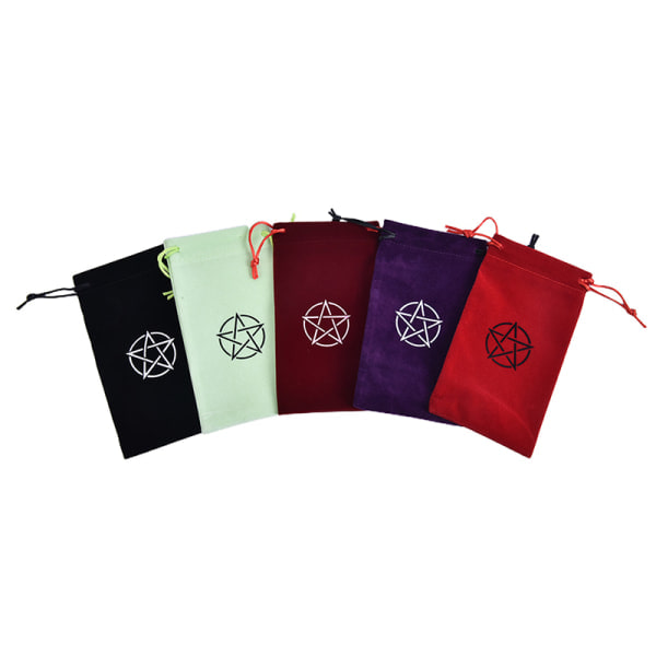 Pentagram Tarot -korttipakka samettipussilla, punainen