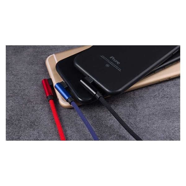 3m Durable Braided Metallic Lightning Cable Quick Charge 3.0 Röd lightning