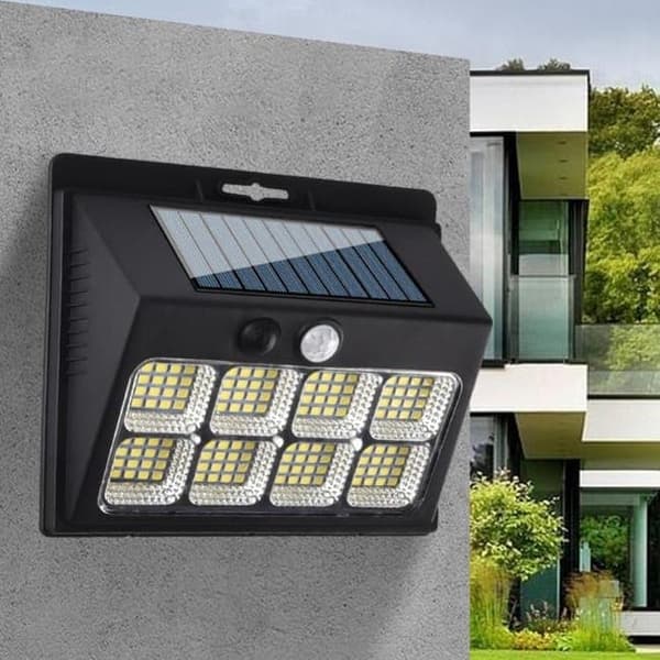 Solcellsvägglampor med rörelsesensor, 3 lägen, 120 COB LED, utomhusbelysning, 4-pack_TF_TF 2 st