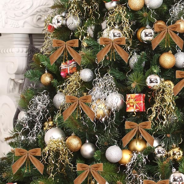 24 Stk. Fløjls Julebuer - Glitter - Julepyntsbuer - Julepynt - Juletræspynt - Julebuer ...
