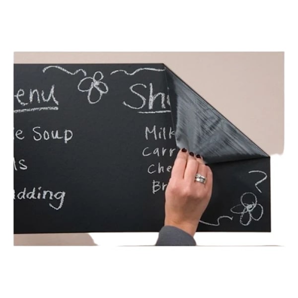 Black Wall Decals with Chalk - Self-Adhesive Chalkboard Black