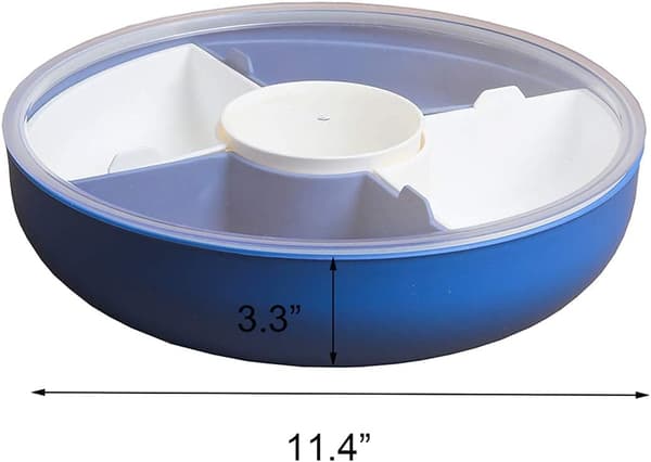 Reusable Snack Container with Portion Control Snack Tray, Non-Slip Silicone Bottom and Handle for Easy Transport