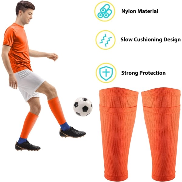 1 par Fotbollsleggingsstrumpor, Fotbollsleggingsöverdrag som andas, (oransje) zdq