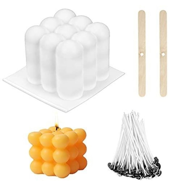 Lysforme stearinlys DIY silikoneform lysfremstilling lysvæge små Rubiks kube pakke små rubiks kub pack