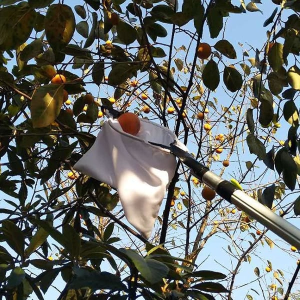 Fruktplukker, fruktplukker i metall med oppsamlingspose, teleskopisk håndtaksløs fruktfanger, 16 cm
