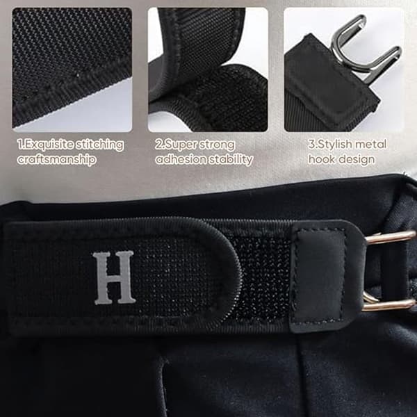 Spændefrit elastisk bælte til mænd og kvinder, usynligt justerbart strækbælte med krog lukning til jeans og fritidsbukser, 2-pak sort