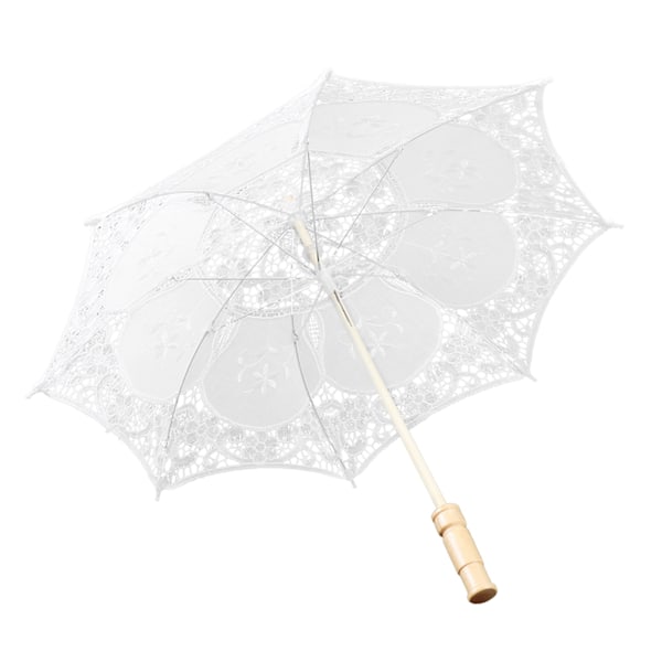 Vestlig Stil Brudespids Paraply Parasol Banket Scene Fotografi Rekvisitter Bryllupstilbehør Hvid L Størrelse 0.4