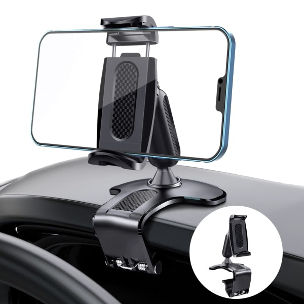 Biltelefonhållare 360° rotation Multifunktionell instrumentbräda Backspegel Solskydd Mobiltelefonhållare för 4,7-7,2 i smartphones och GPS