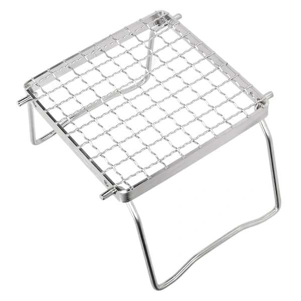 Bærbar Campinggrill Sammenklappelig Rustfrit Stål Mini BBQ-stativ til Picnic Backpacking Udendørs Madlavning Sølv