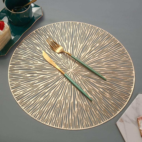 Pyöreä Pöytätabletti Koristeellisella Reikäkuviolla - Kulta Gold Guld