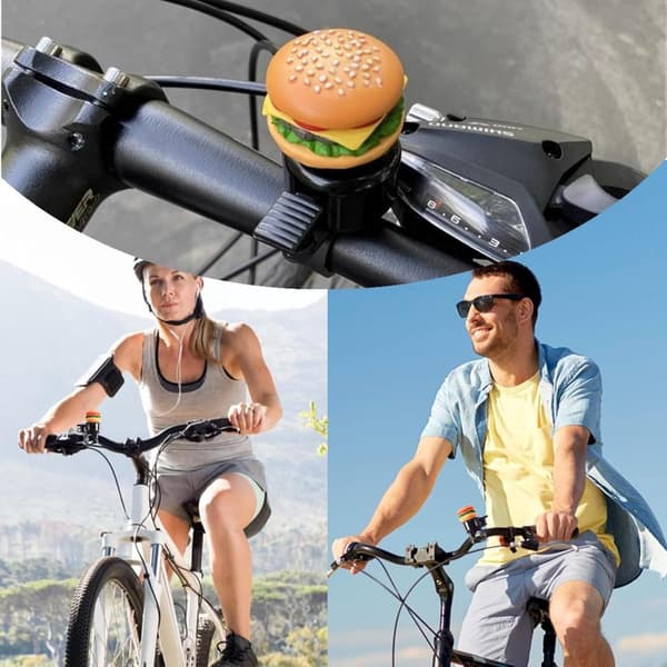 Creative Hamburger Cartoon Bicycle Bell - Scooter Bell - Unique Design - 1 pc.
