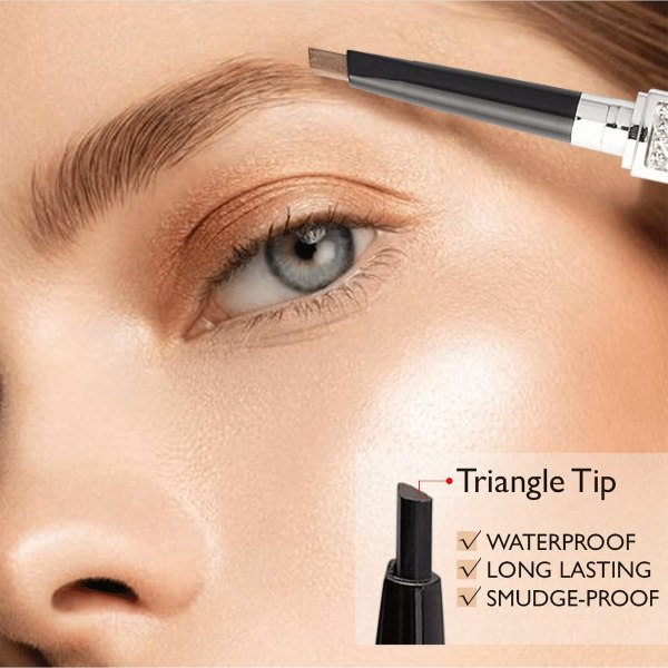 CDQ Øjenbrynsblyant Sort Makeup Øjenbrynsblyanter 2 i 1,