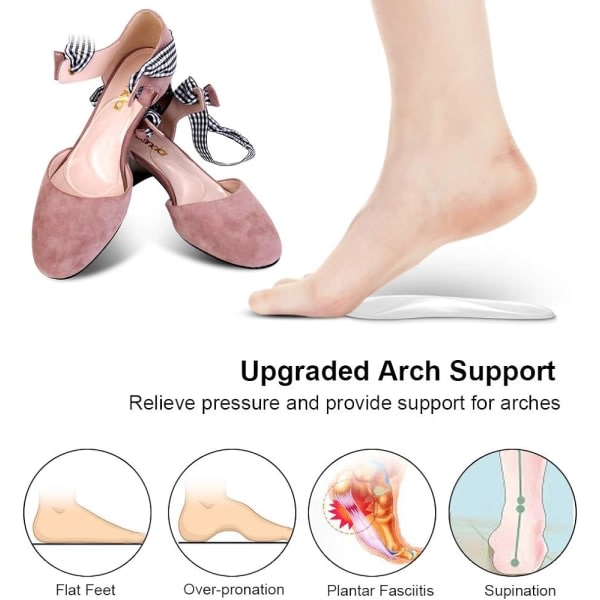 Gel Pads for Arch Support Innersulor för platta fötter, Arch Support