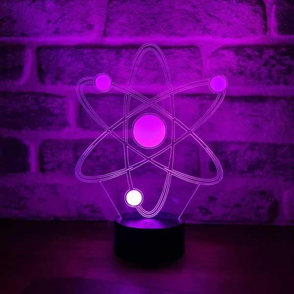 Vitenskap Kjemiker Atom 3D Illusjon Nattlys Akryl Lys 3