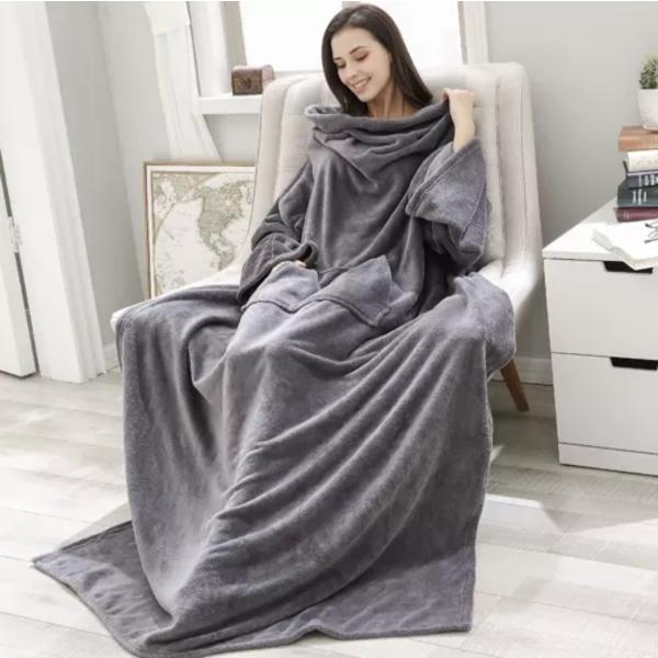 Snug Rug - Oversized Hettegenser med Hette - Fleece grå gray